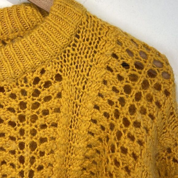 Madewell Windemere Pointelle Pullover Sweater Gold size XS - Picture 5 of 13